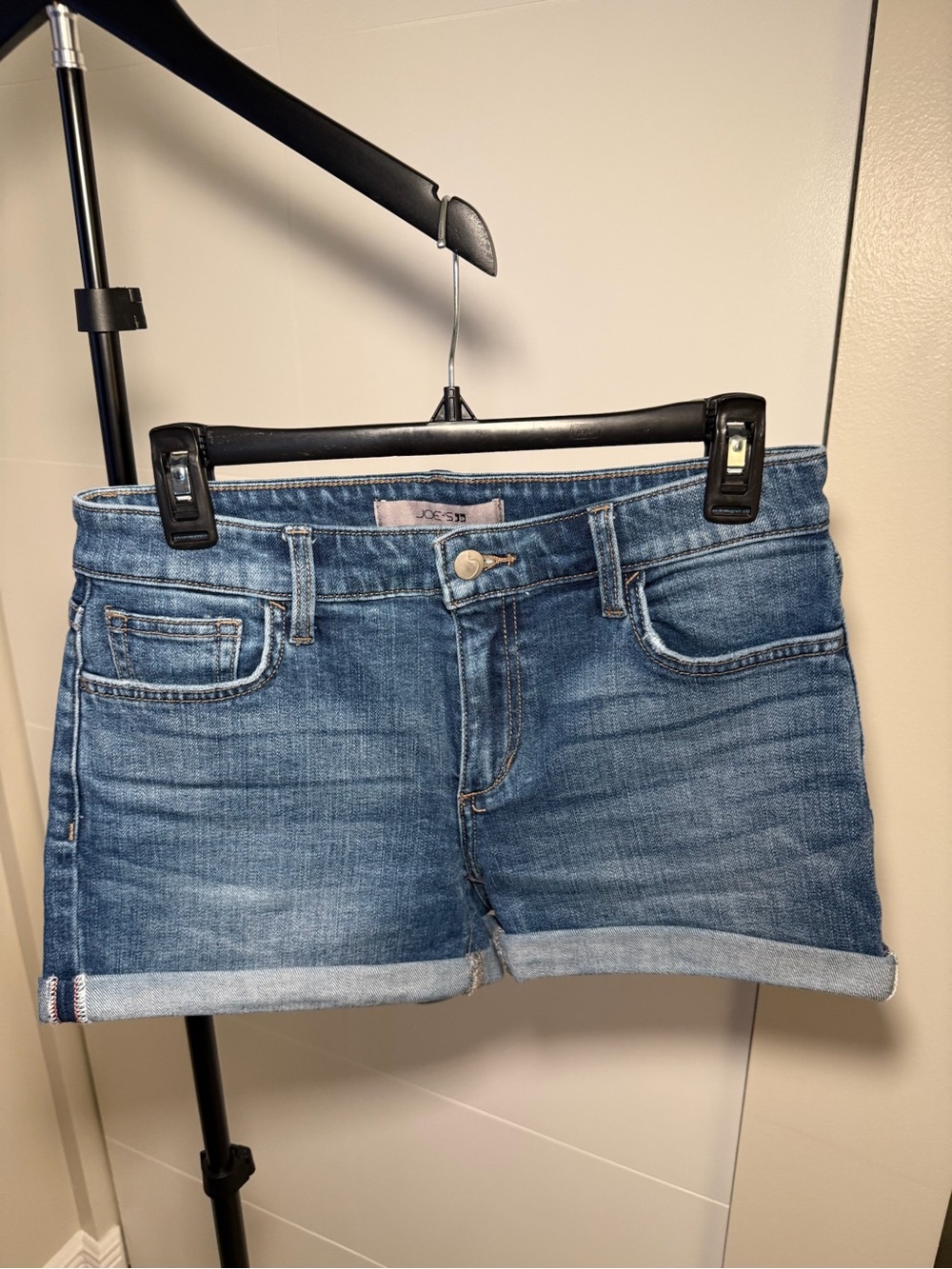 Joe's Jeans Medium Blue Roll-Cuff Denim Shorts